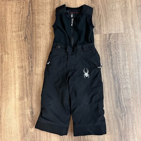 Spyder Youth Boys Mini Expedition Snow Pants Ski Bibs Black Sz 3 - Picture 1 of 11